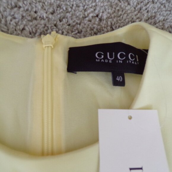 Gucci Italian Pastel yellow silk blend Midi dress 40 - Picture 7 of 8